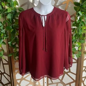 Chico's Flowy Blouse, Ruby, Xl